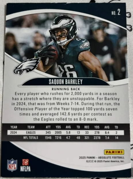 2025 Panini Absolute Football Saquon Barkley